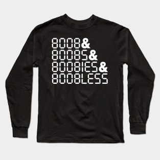 BOOBLESS Calculator Upside-down Words Long Sleeve T-Shirt